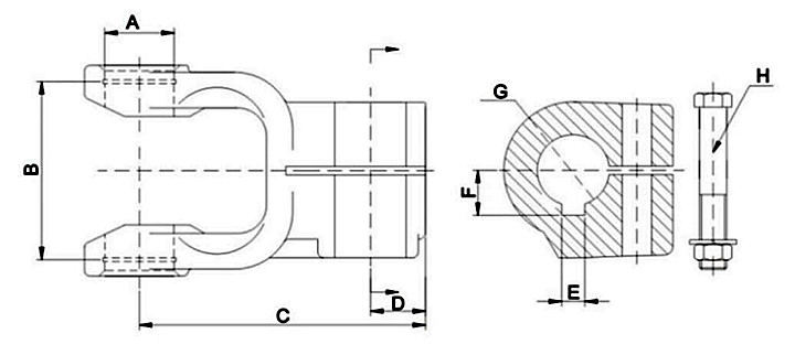 PTO shaft plain bore yoke keyway and clamp bolt.jpg